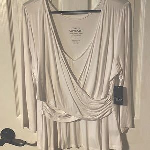 Womens Faux Wrap Peplum Top